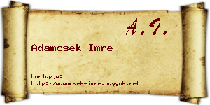 Adamcsek Imre névjegykártya