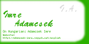 imre adamcsek business card